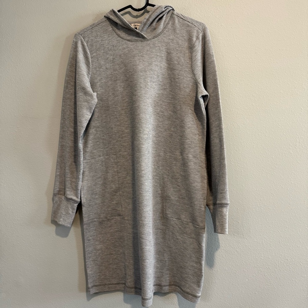 Toad&Co Foothill Hooded Long Sleeve Dress Organic Cotton Blend M